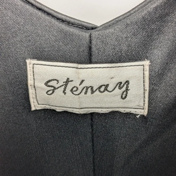 Vintage Y2K Stenay Mesh Beaded Black Evening Dress Size Large Cocktail Formal - Picture 13 of 14